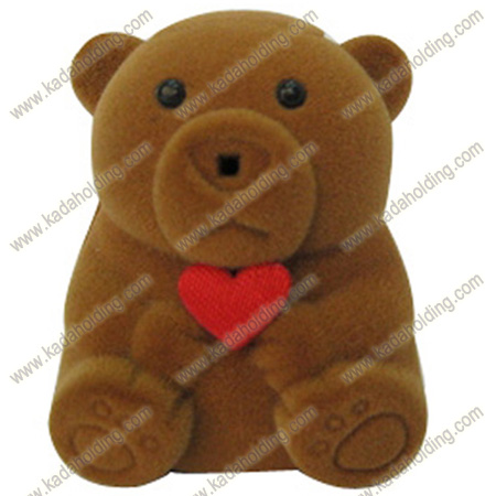 Bear Flocked Box for Pendant