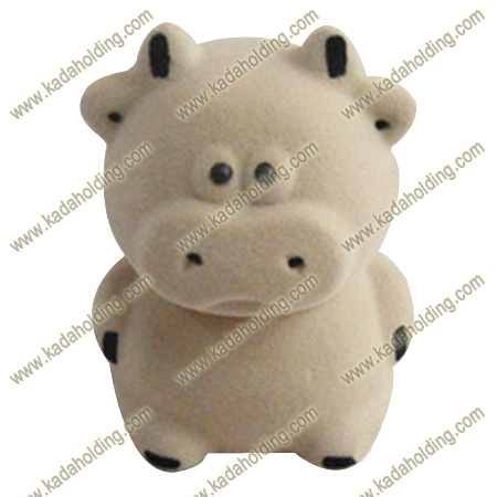 velvet jewellery box in cow shape