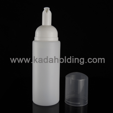280ml HDPE foam bottle with foam pump head 42mm and clear overcap