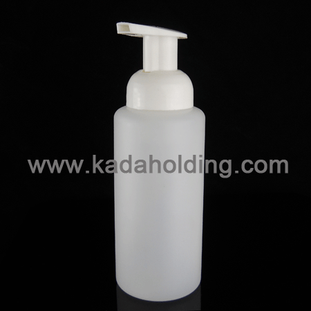 300ml translucent HDPE foaming soap bottle with 40mm foam dispenser